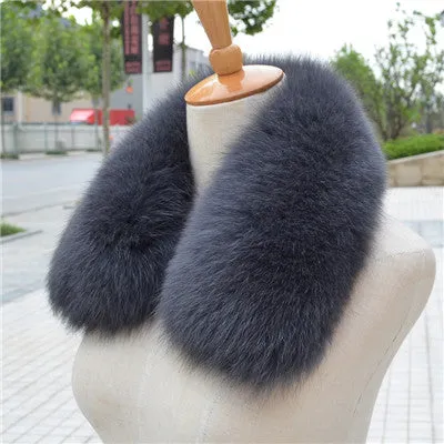 100% Real Fox Fur Scarf Fashion Women Real Fox Fur Collar Scarf Genuine Natural Fox Fur Multicolor S