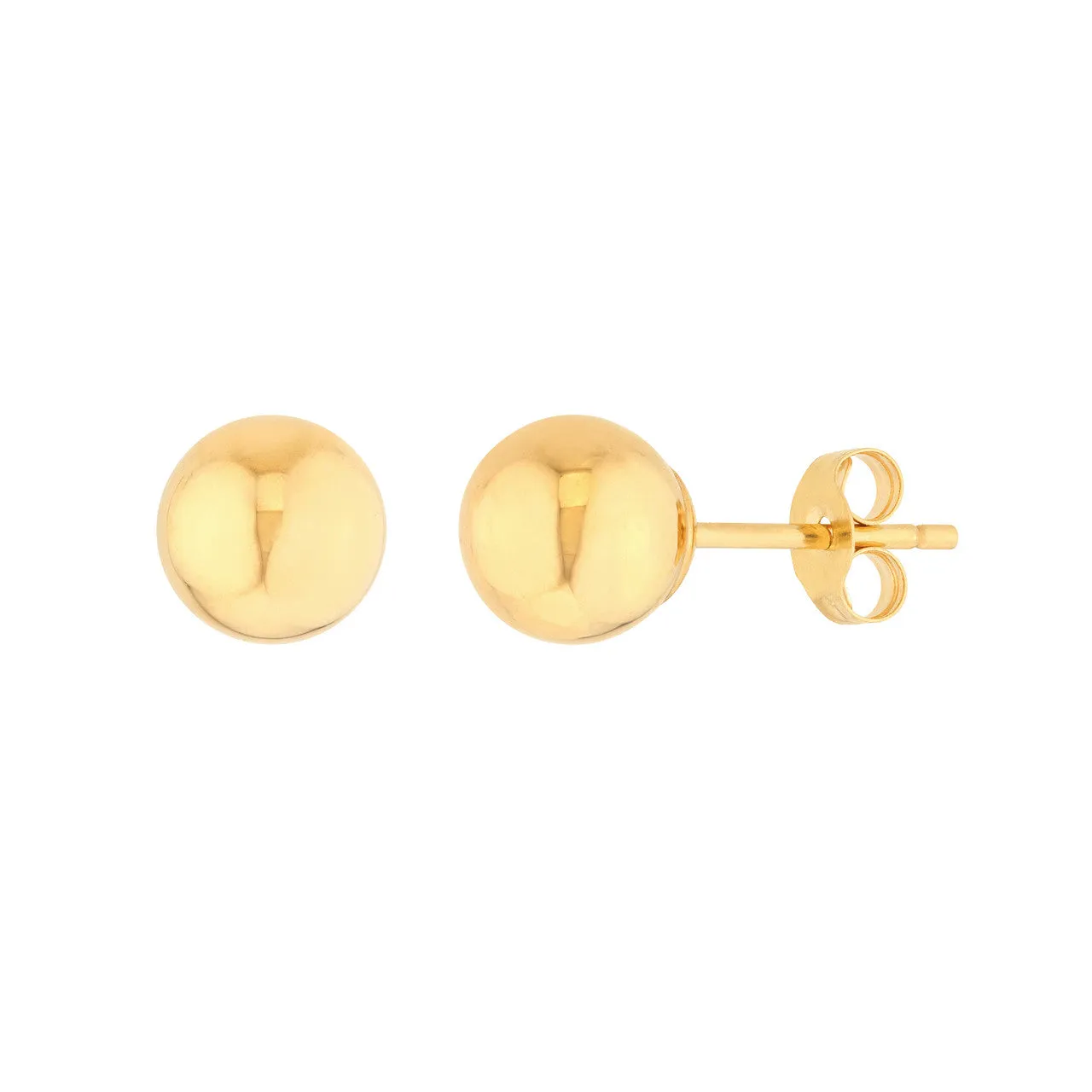 14K Gold 8mm Polished Ball Stud Earrings