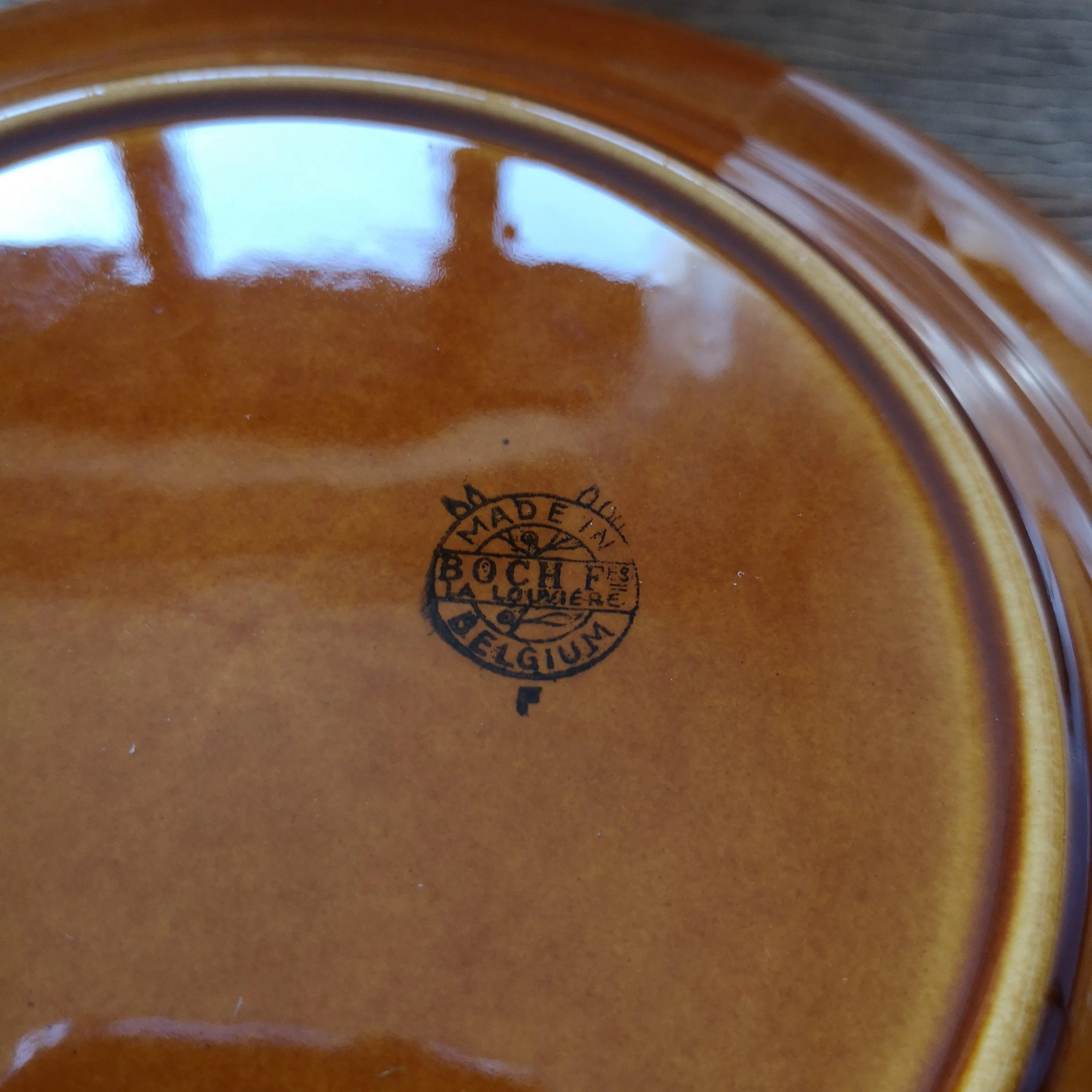 [30%OFF] BOCH la louviere|Brown glazed Vintage plate2 ヴィンテージプレート