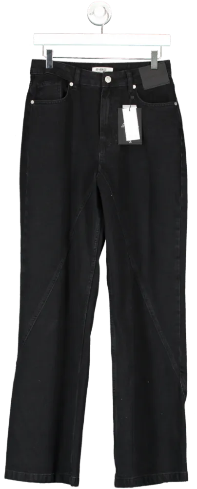 4th & Reckless Black Ayla - Wide Leg High Waist Jeans UK 10