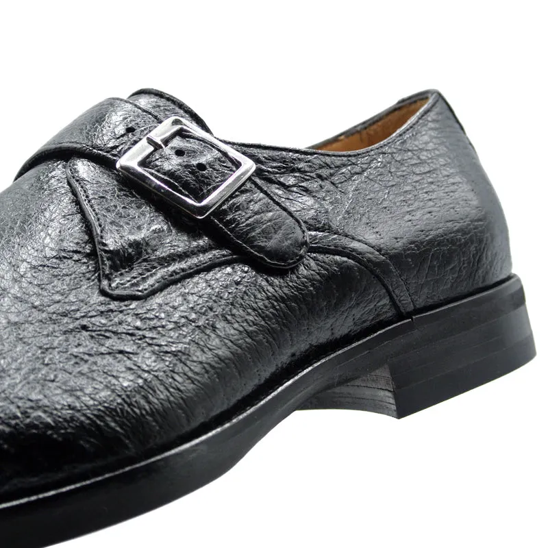 59-503-BLK ROMAN Peccary Monk Strap, Black