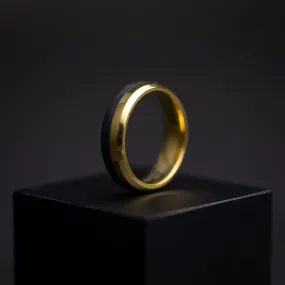 6mm Gold-plated titanium and Carbon ring