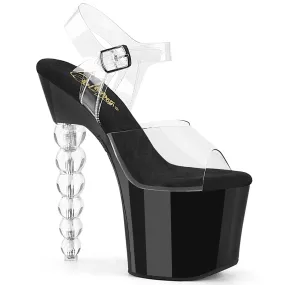 7 Inch Heel BLISS-708 Clear Black