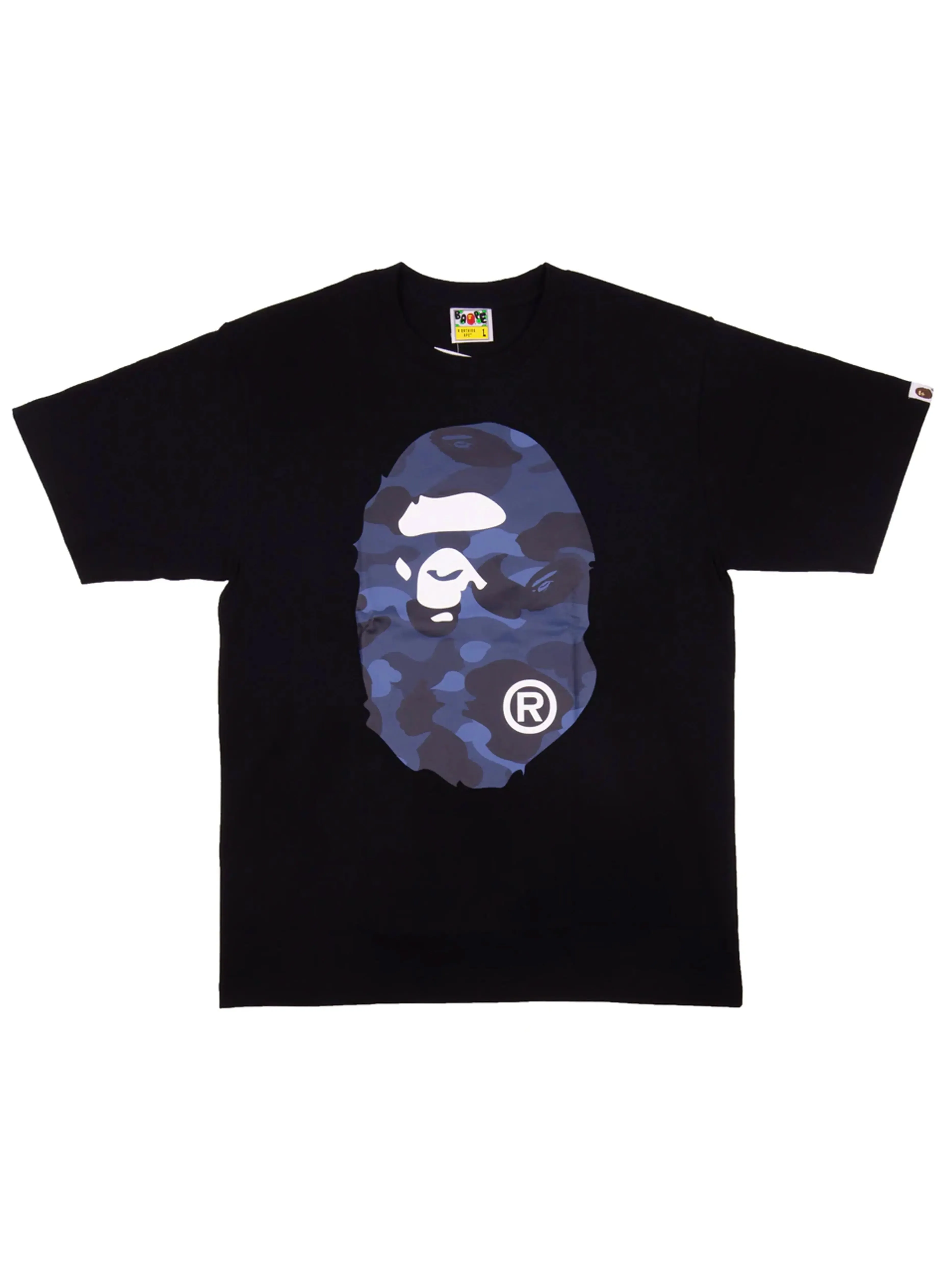 A Bathing Ape Colour Camo Big Ape Head Tee Black/Navy