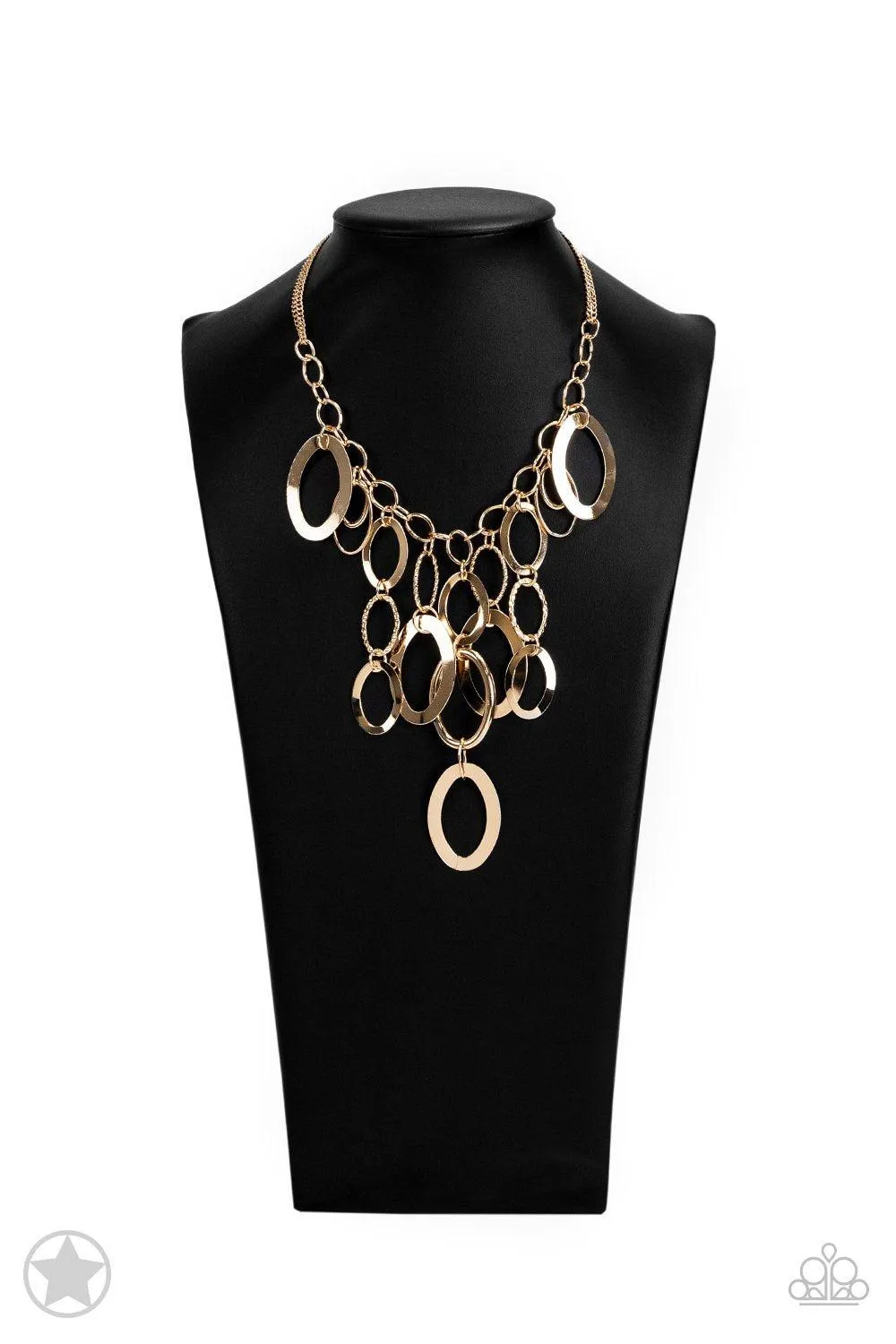 A Golden Spell Gold Necklace and matching Earrings - Paparazzi Accessories