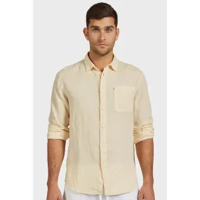 Academy Brand Men's Hampton Linen Shirt - Sahara Yellow