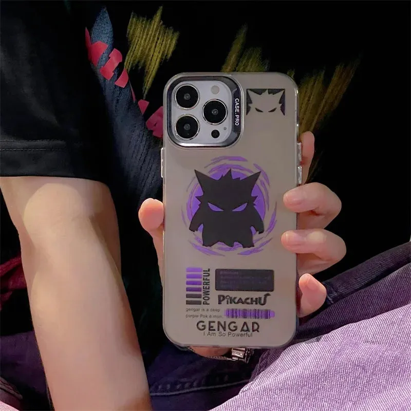 Anime Pokemon Pikachu Gengar Phone Case for iPhone 15 14 13 12 11 Pro Max Cartoon Shockproof Back Cover Bumper Fundas