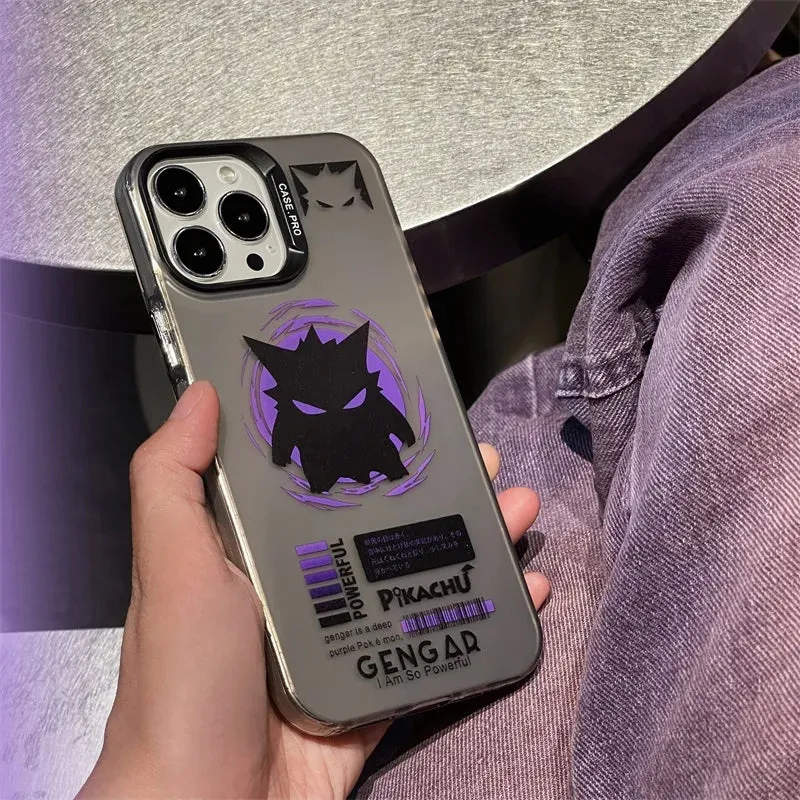 Anime Pokemon Pikachu Gengar Phone Case for iPhone 15 14 13 12 11 Pro Max Cartoon Shockproof Back Cover Bumper Fundas