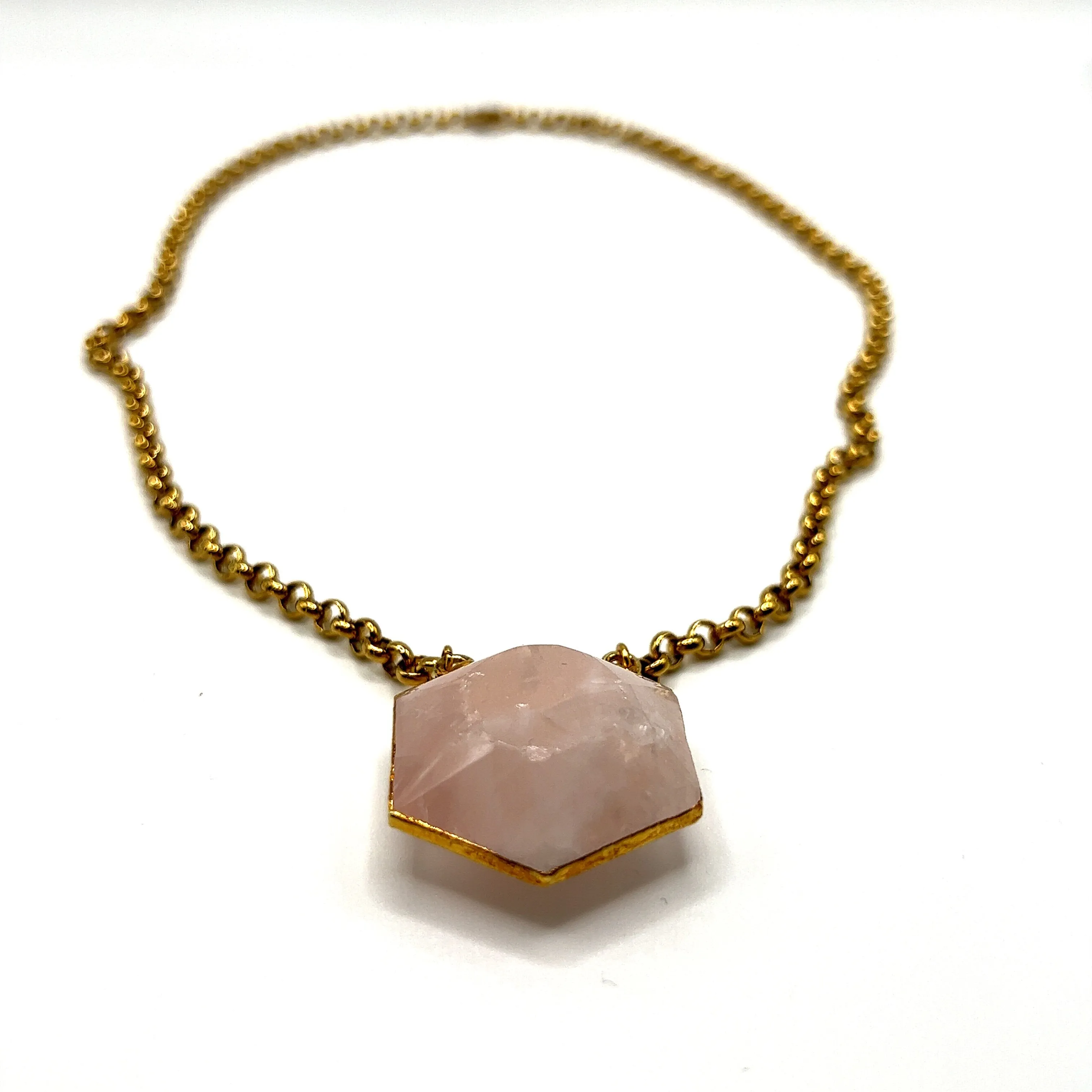 Astris Gold Gemstone Hexagon Necklace