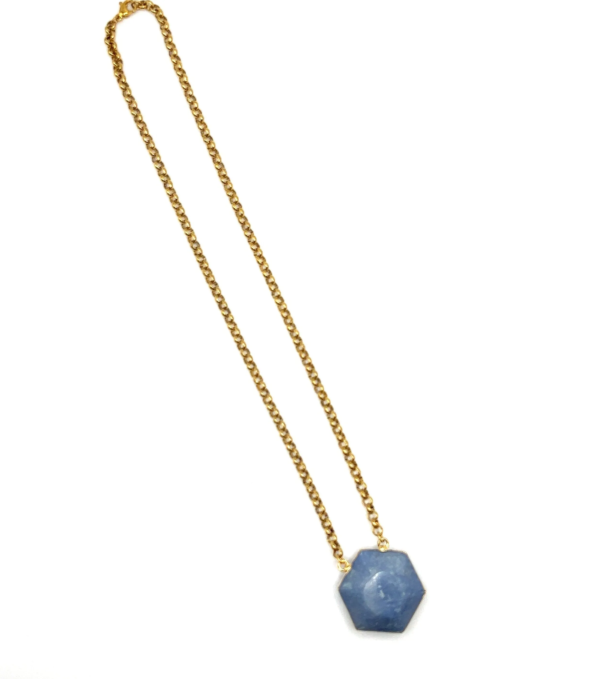 Astris Gold Gemstone Hexagon Necklace