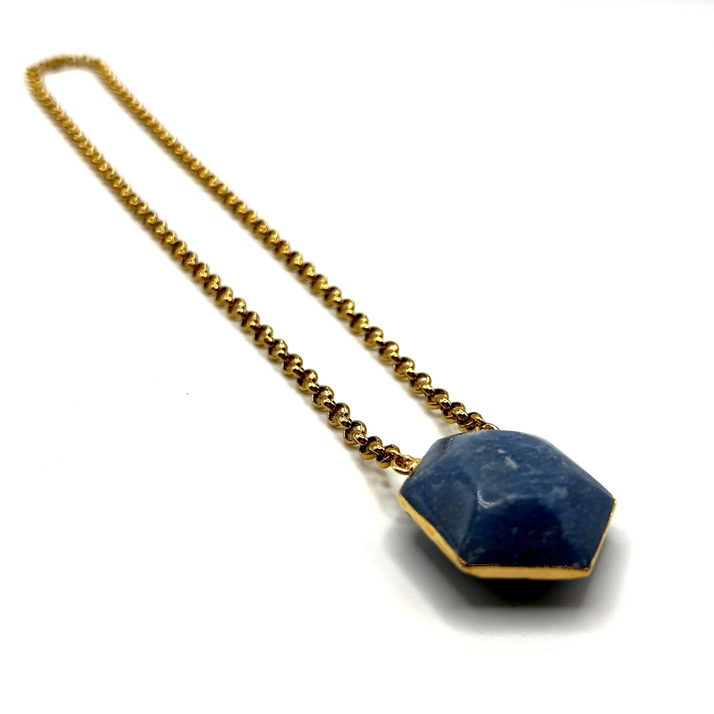 Astris Gold Gemstone Hexagon Necklace