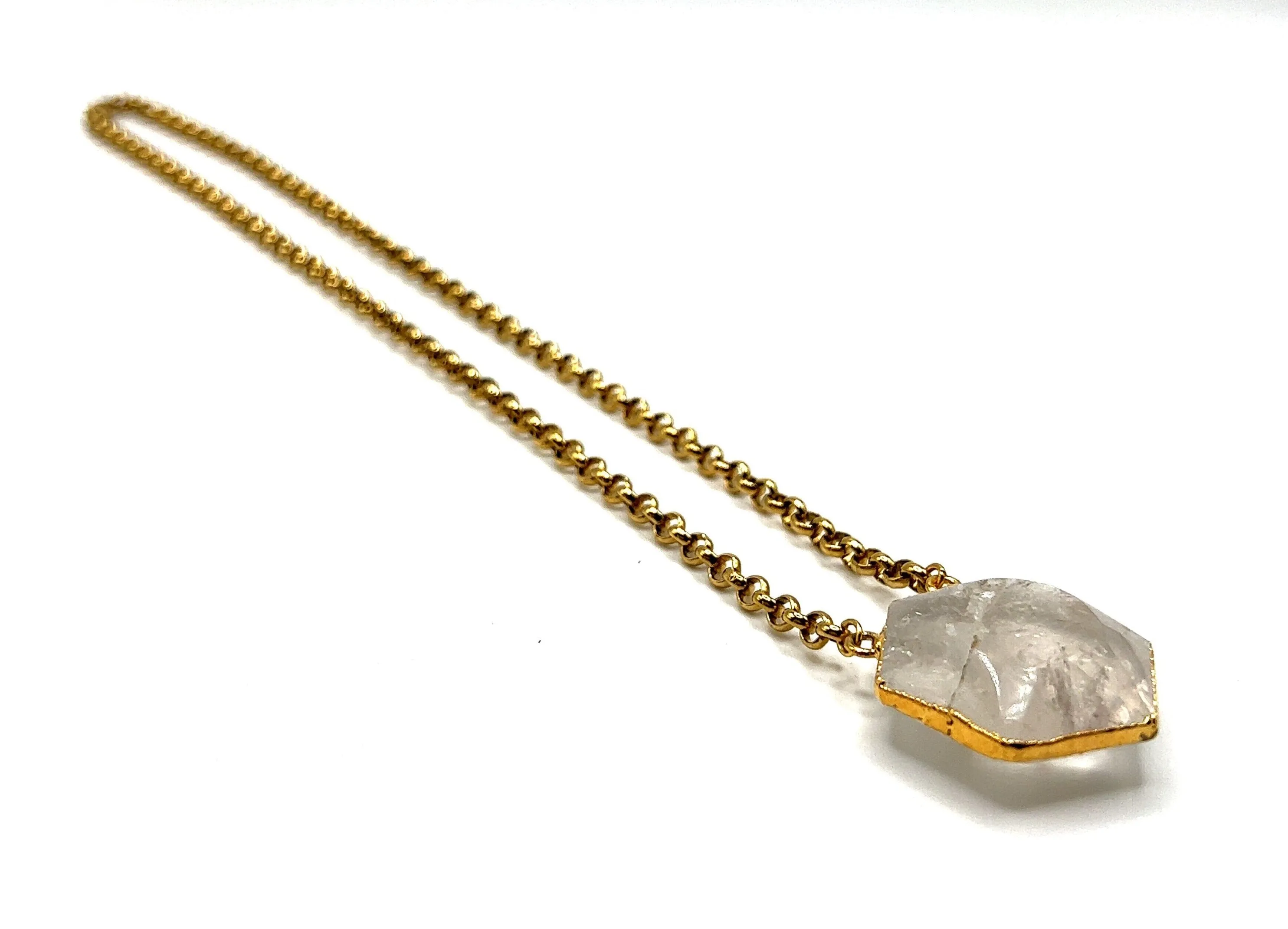 Astris Gold Gemstone Hexagon Necklace