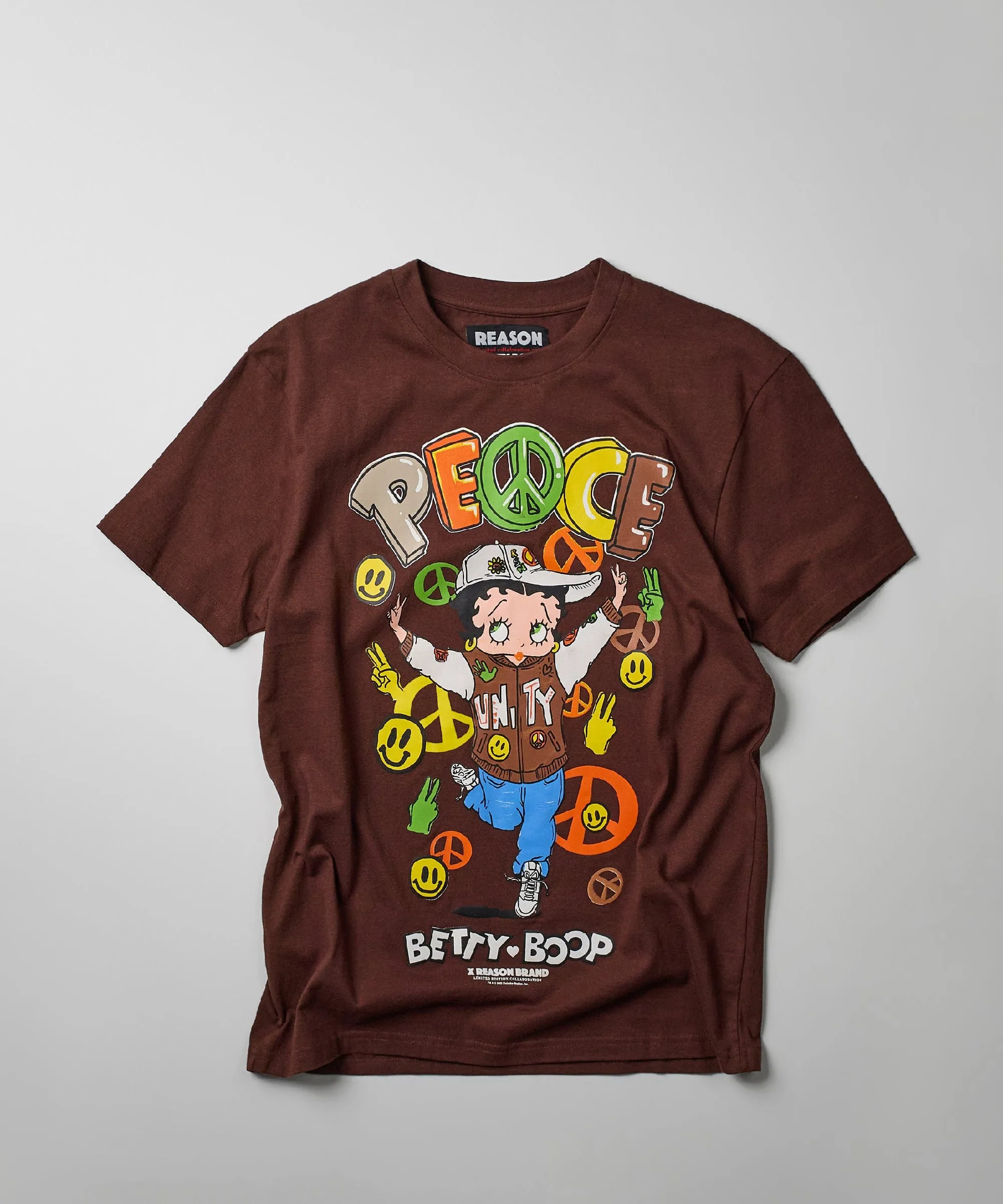 Betty Boop Peace Short Sleeve Tee - Brown