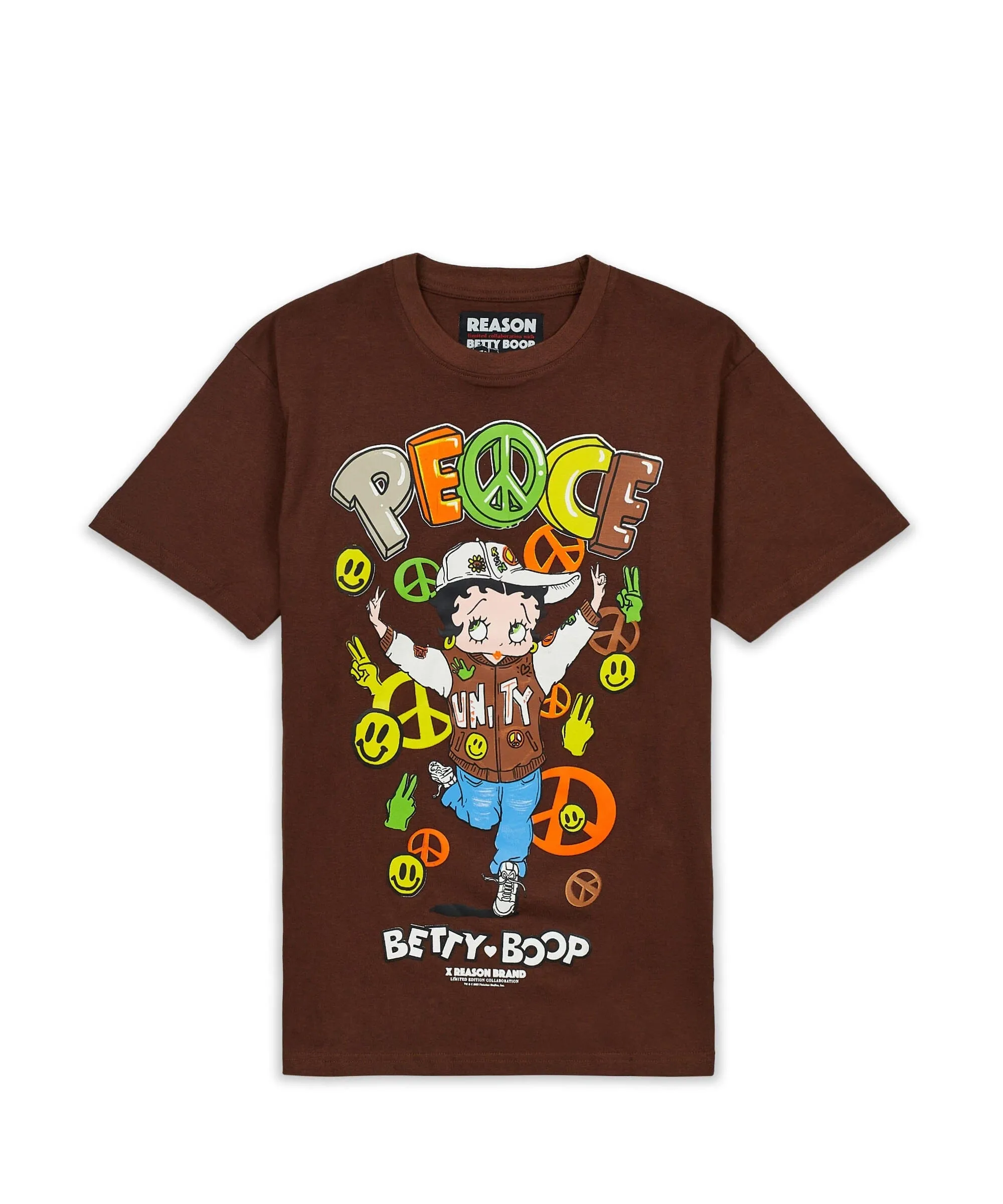 Betty Boop Peace Short Sleeve Tee - Brown