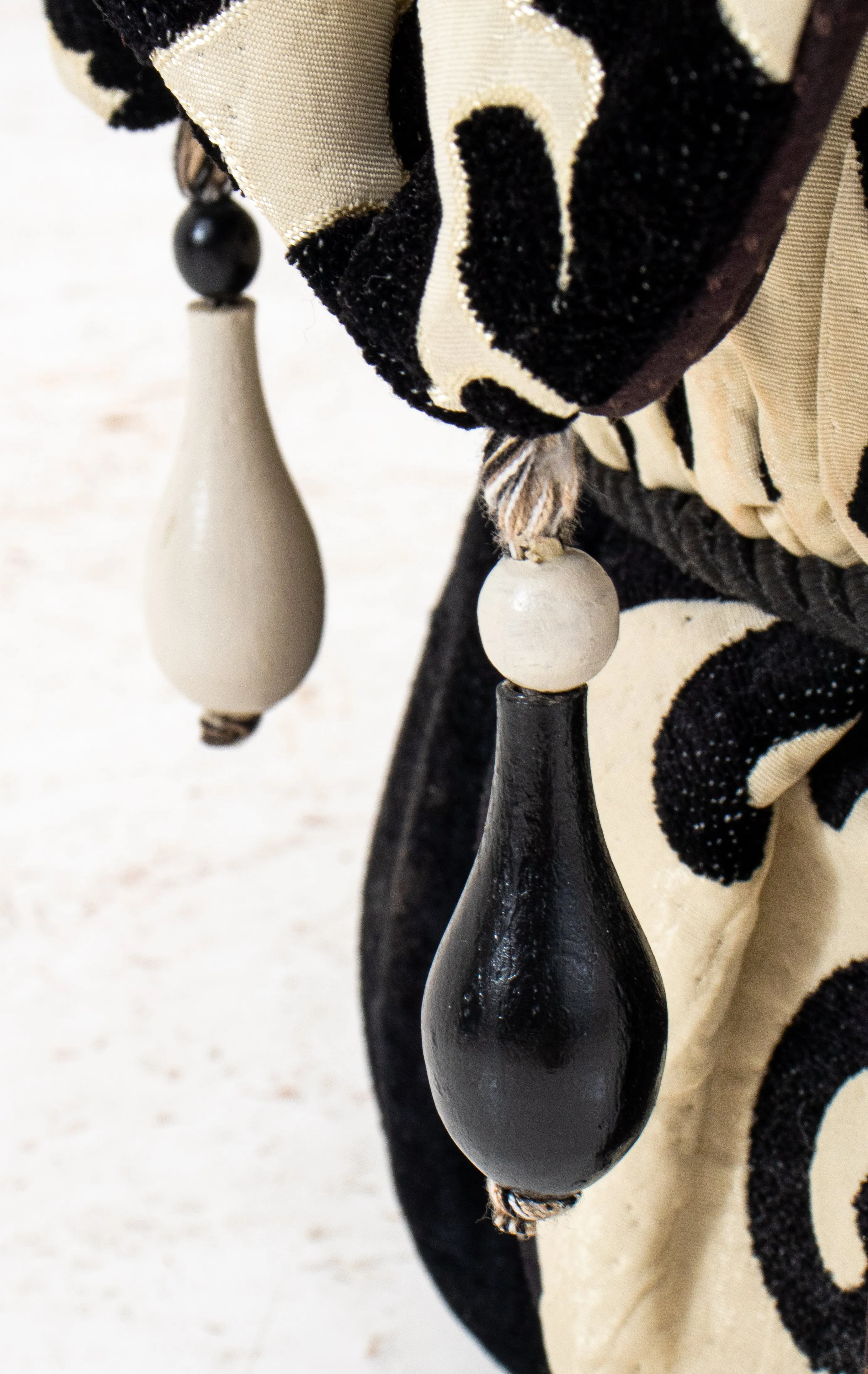 Black and White Upholstered "Harlequin" Stool