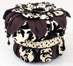 Black and White Upholstered "Harlequin" Stool