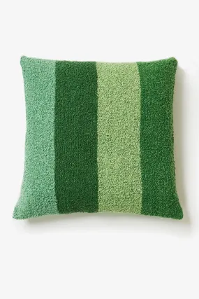 BONNIE AND NEIL BOUCLE CUSHION WIDE STRIPE GREEN 60CM