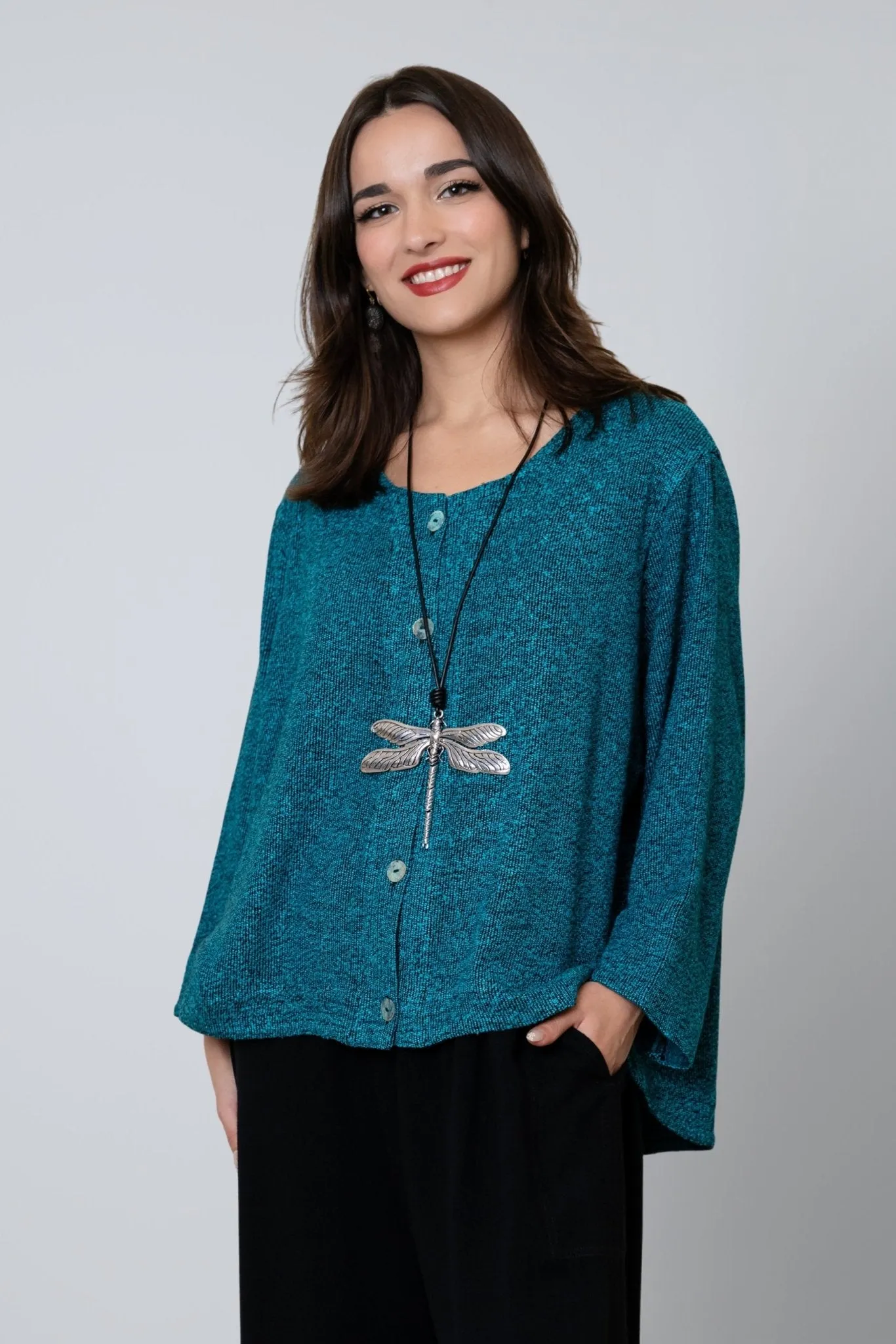 Bouclé Short Jacket - Turquoise