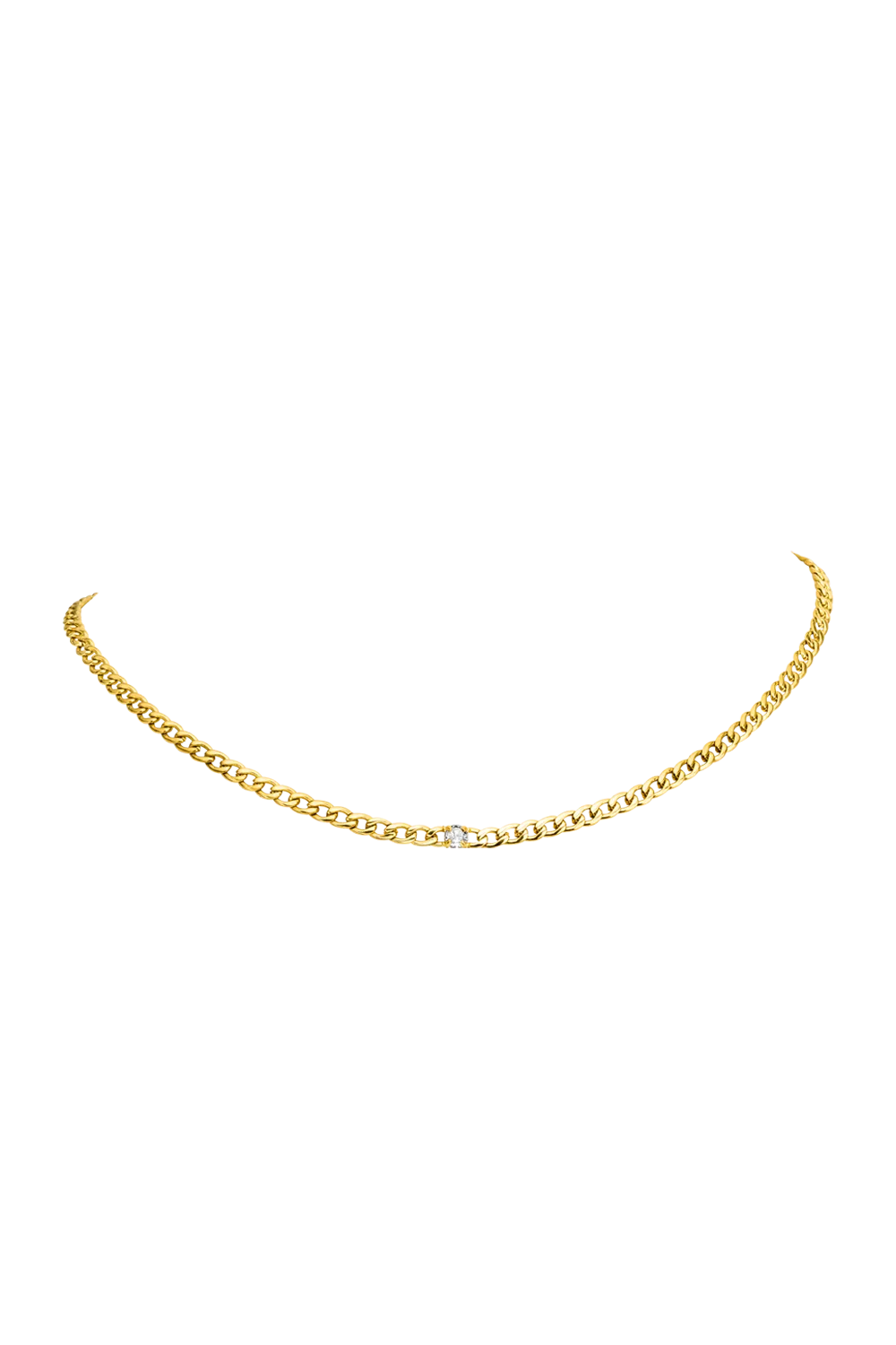 Brilliant Curb Necklace 14K Gold Plated