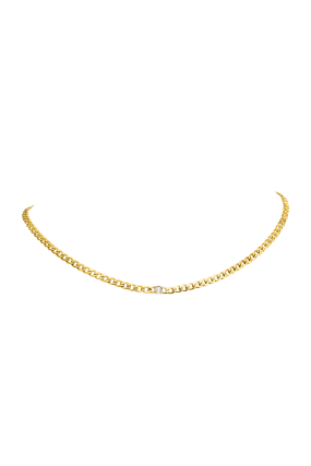 Brilliant Curb Necklace 14K Gold Plated