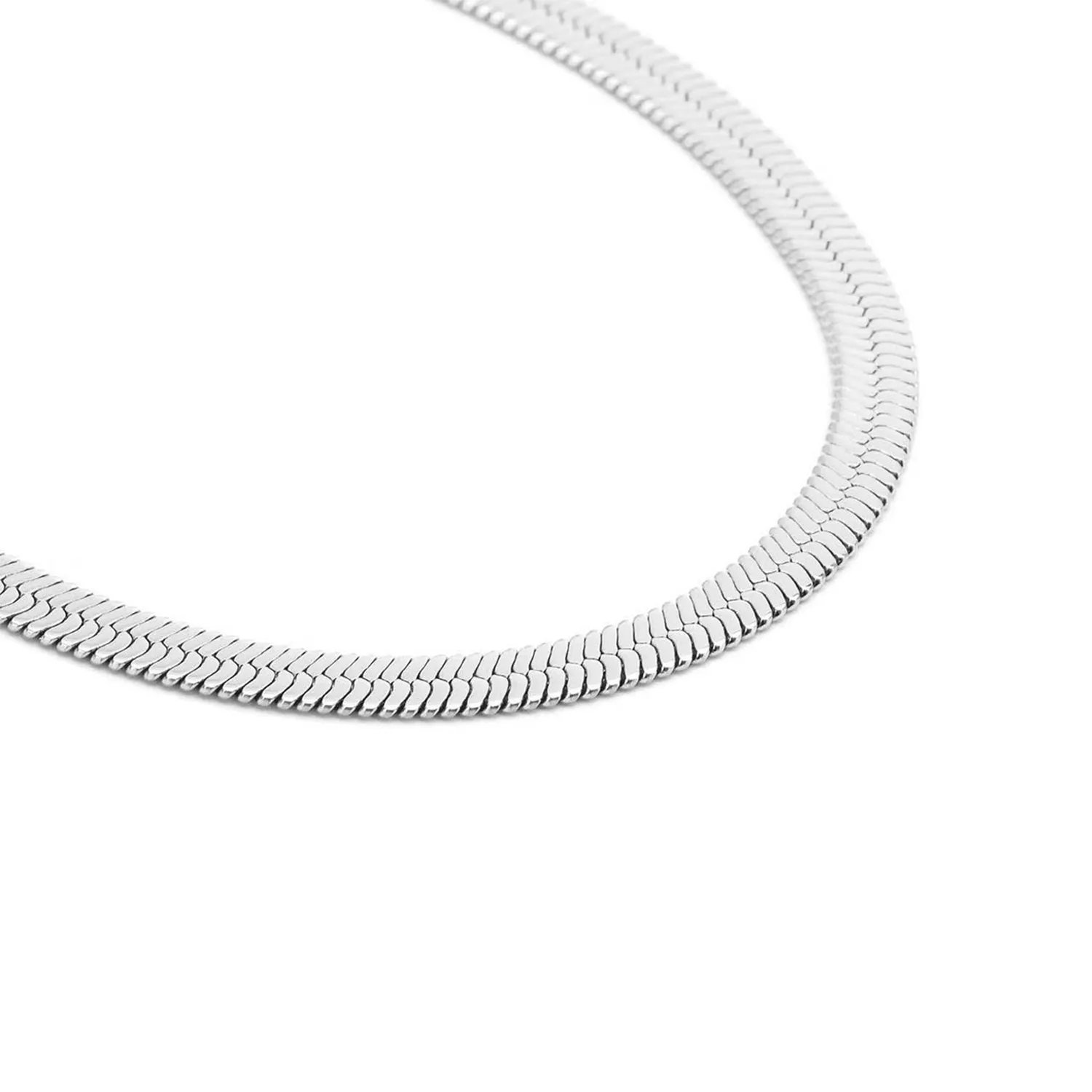 C006W B.Tiff 6mm Herringbone Stainless Steel Chain Necklace