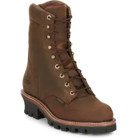 Chippewa Men's Super Dna 9" Plain Toe WP Lace Up Work Boot -Brown- 59408