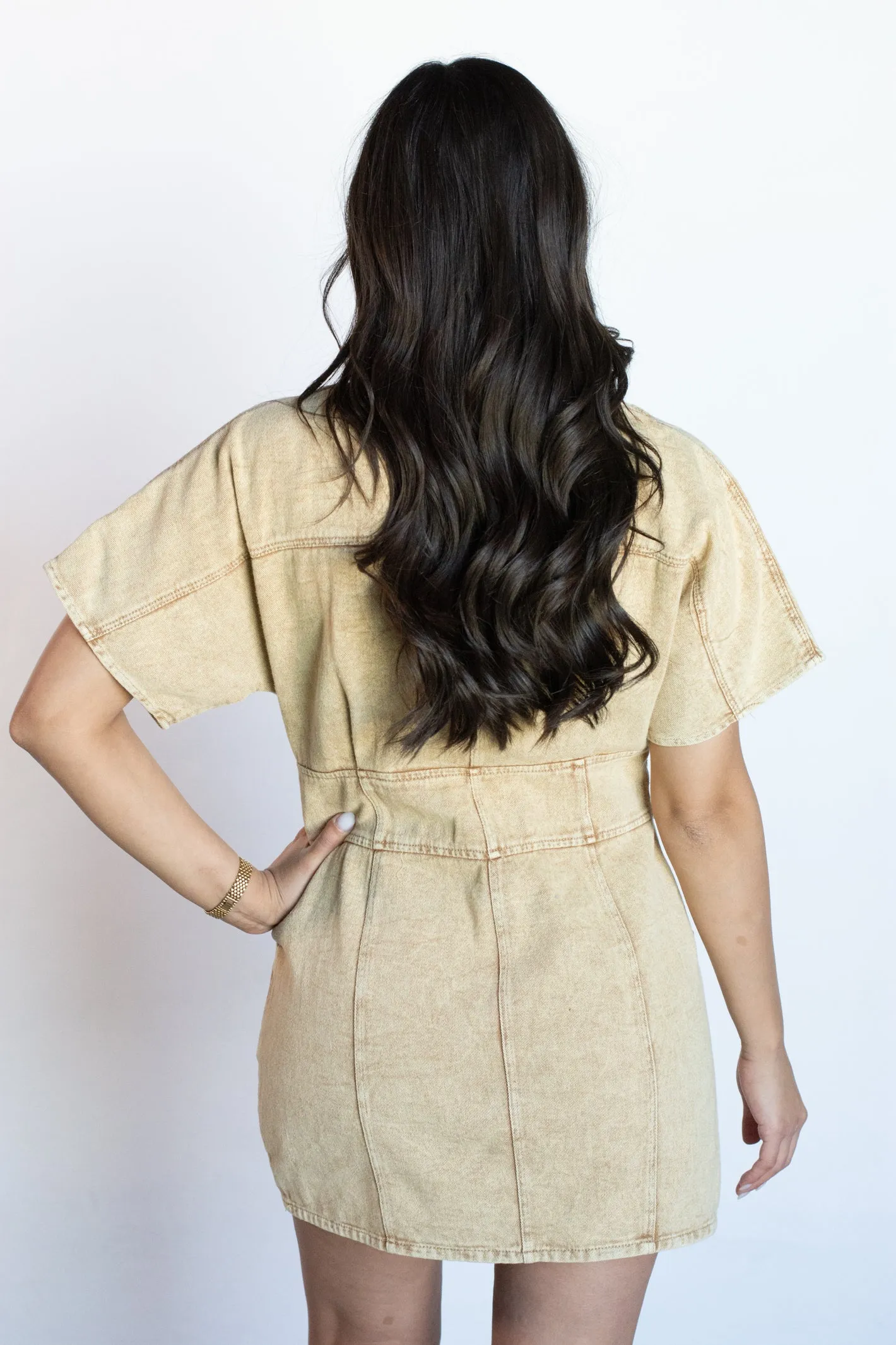 Confident Instinct Camel Denim Dress