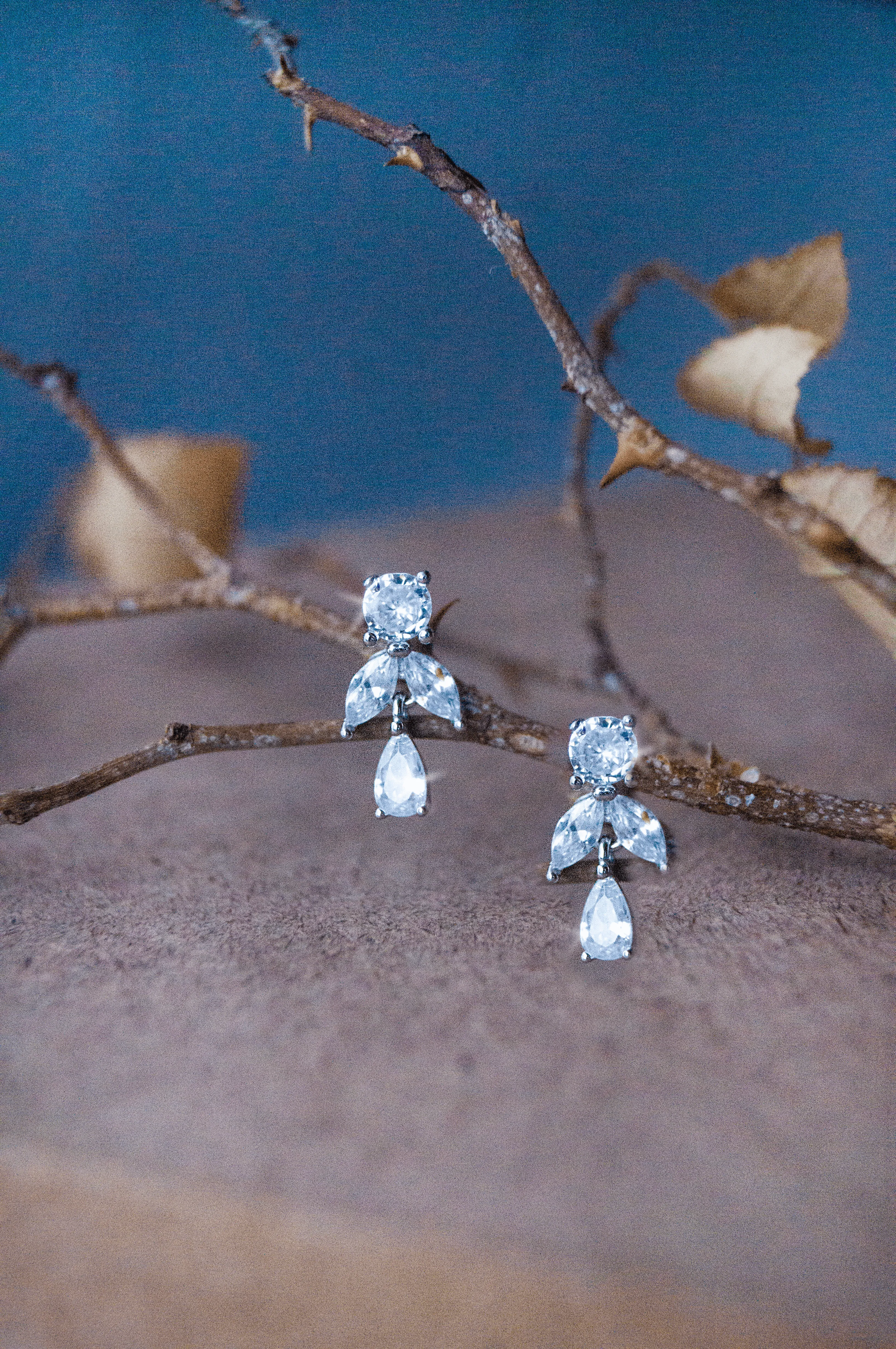 Dainty Twinkle Sterling Silver Drop Earrings