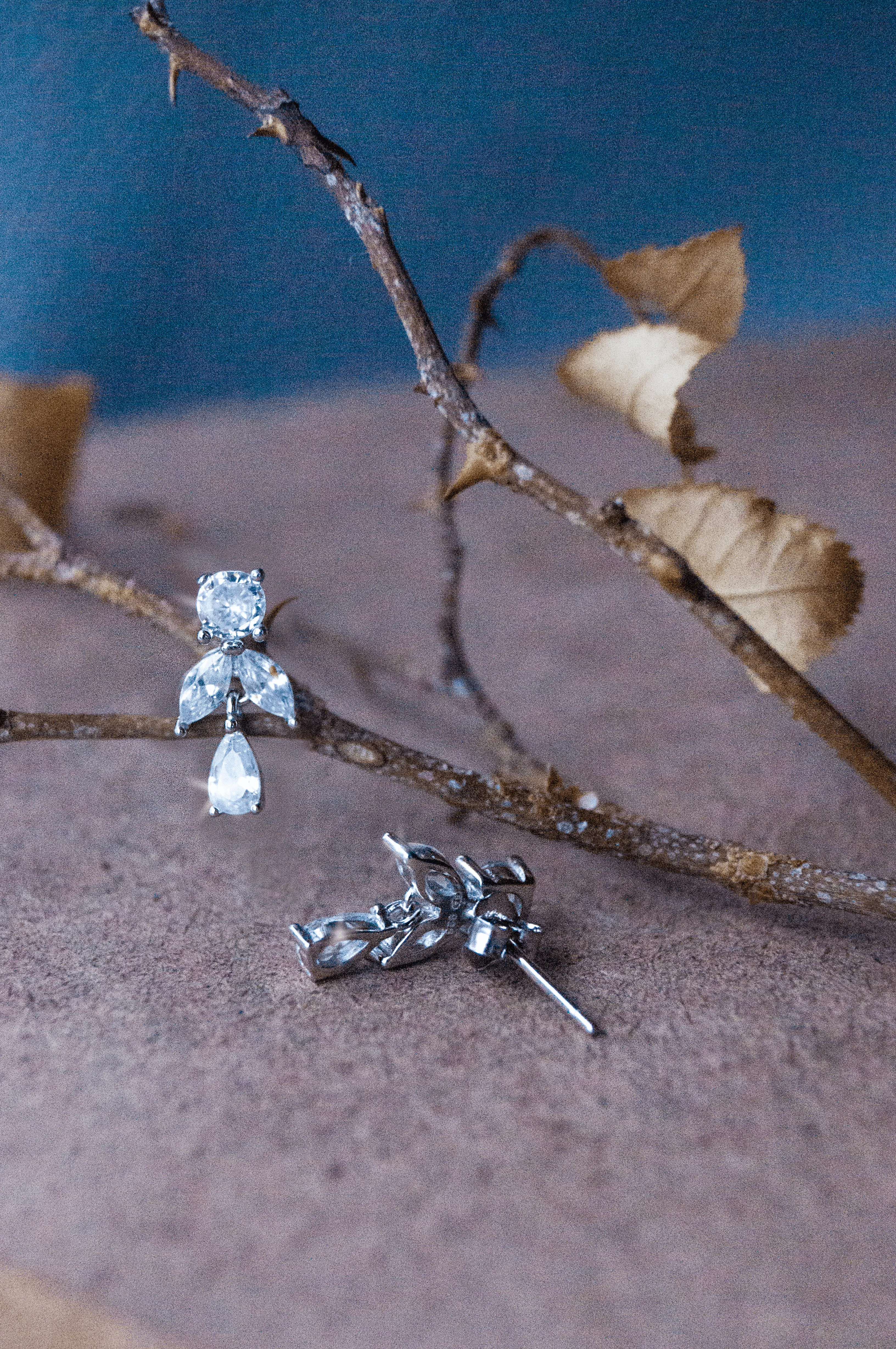 Dainty Twinkle Sterling Silver Drop Earrings