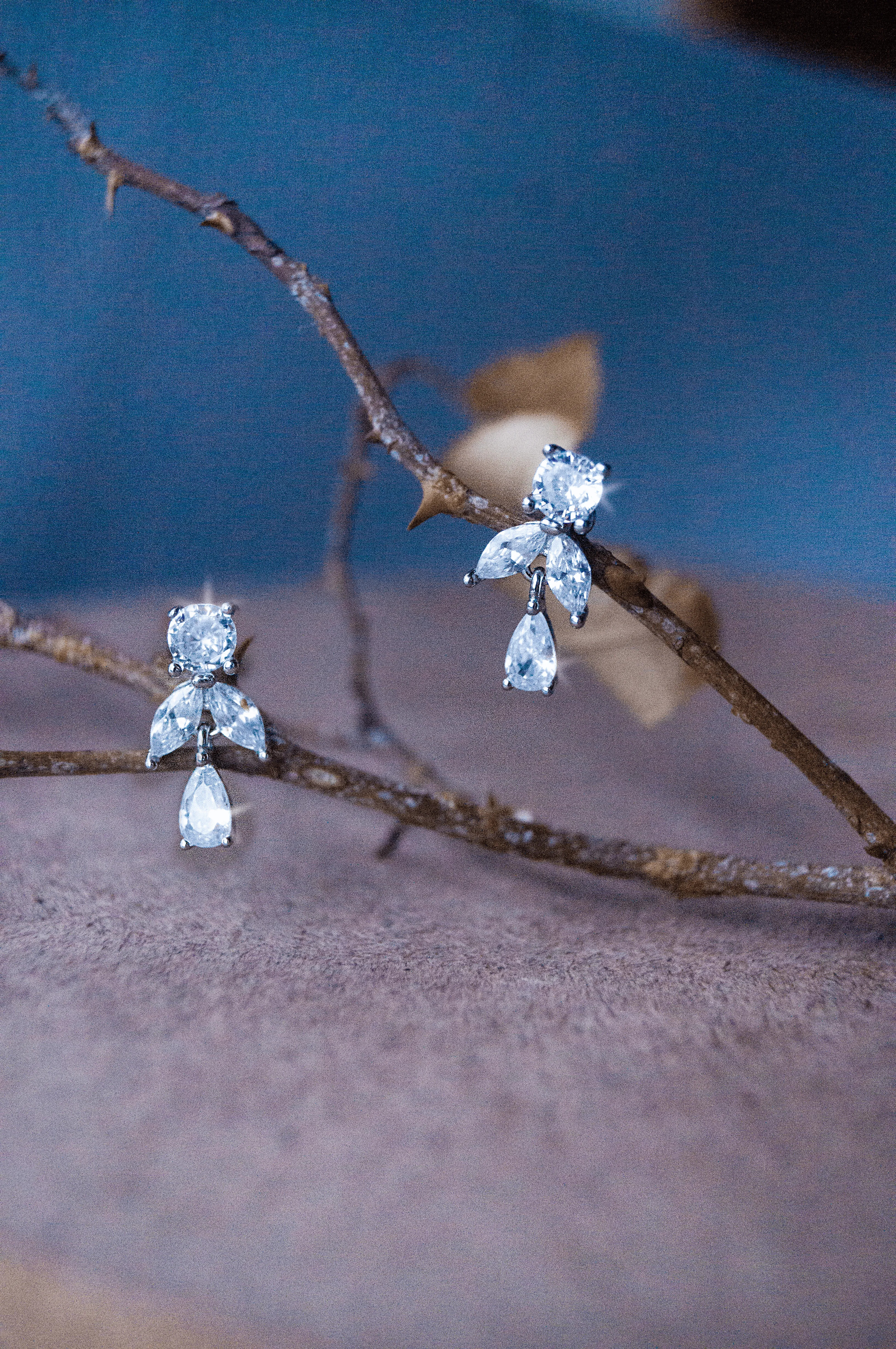 Dainty Twinkle Sterling Silver Drop Earrings