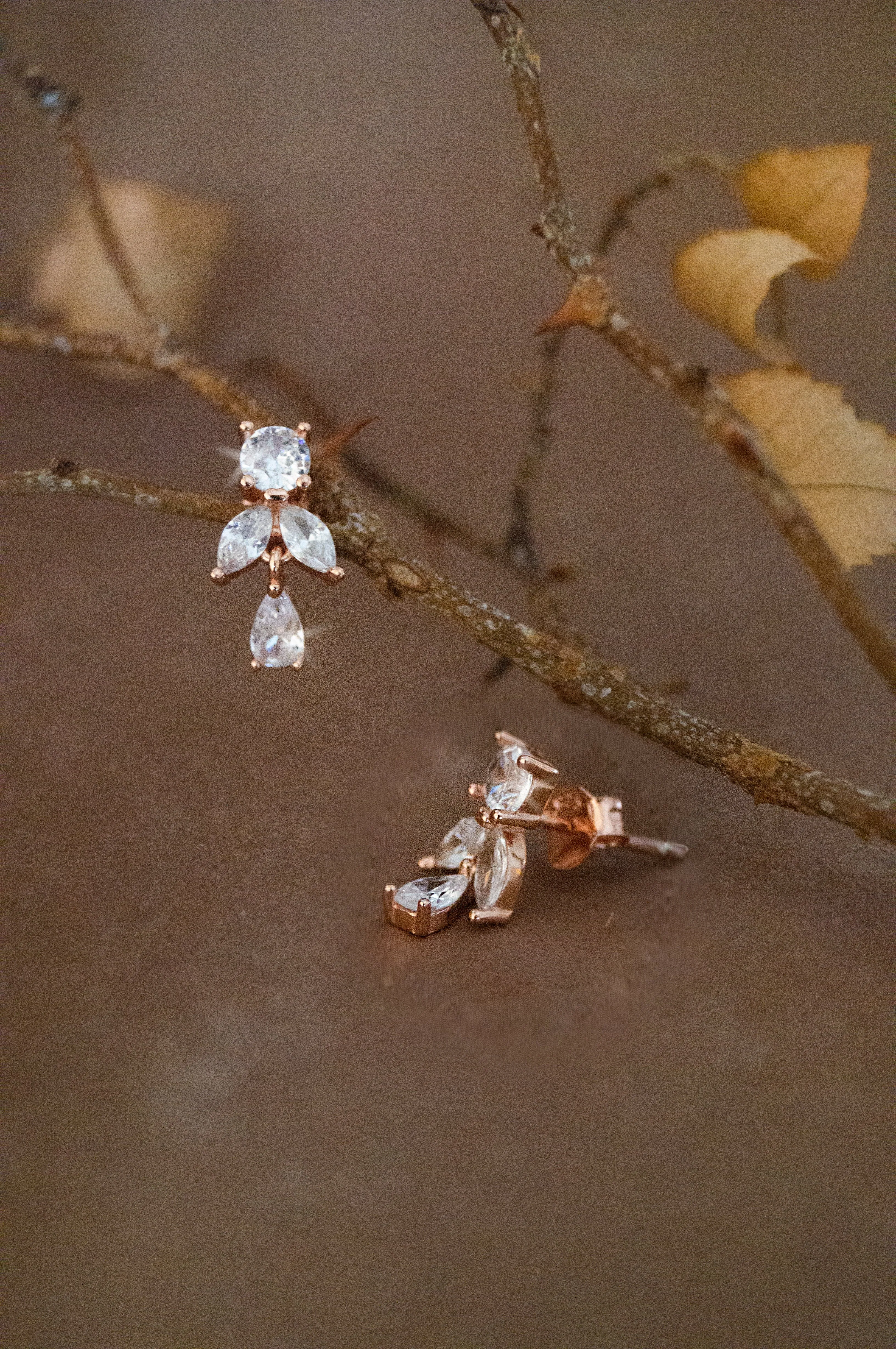 Dainty Twinkle Sterling Silver Drop Earrings