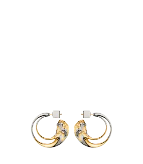 Eroz Hoop Earrings - Duo palladium with 24 carat gold plating