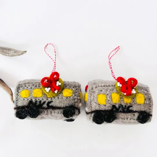 Felt NYC Train Ornaments