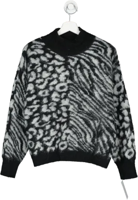 Golden Days Black Multi Animal Print Jumper UK S