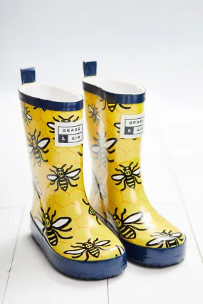 GRASS & AIR - Infant Worker Bee Wellies in Yellow