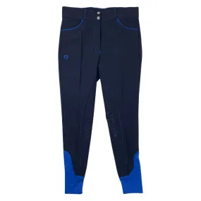 Halter Ego 'Perfection' Breeches in Deep Navy/Royal Piping - Women's 33/34