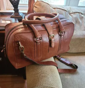 Handcrafted Brown Cowhide Leather Duffel