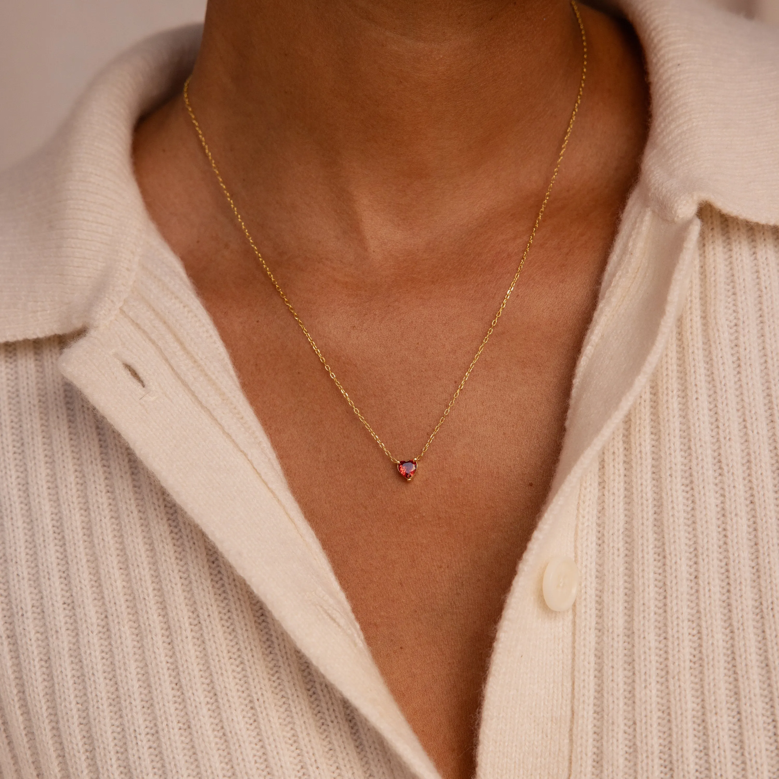 Heart Birthstone Necklace