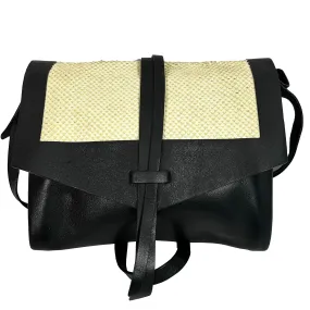 Isabel Marant Black & Cream Textured Leather Shoulder Bag