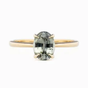 Jane Ring 1.47ct Gray Blue Madagascar Sapphire, 14k Yellow Gold (One of a kind)