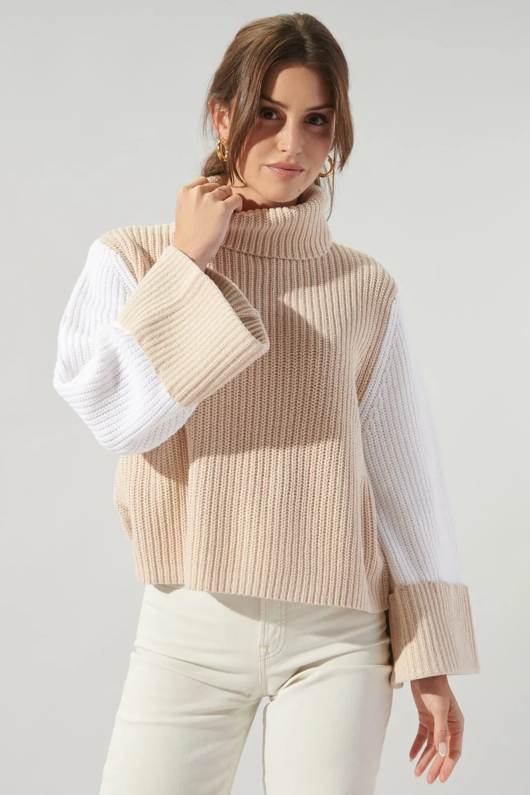 Jojo Colorblock Turtleneck Sweater