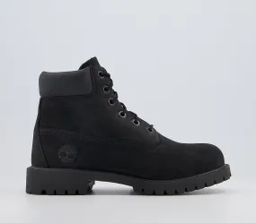 Kids Timberland Juniors 6 Premium Waterproof Boot Black Nubuck