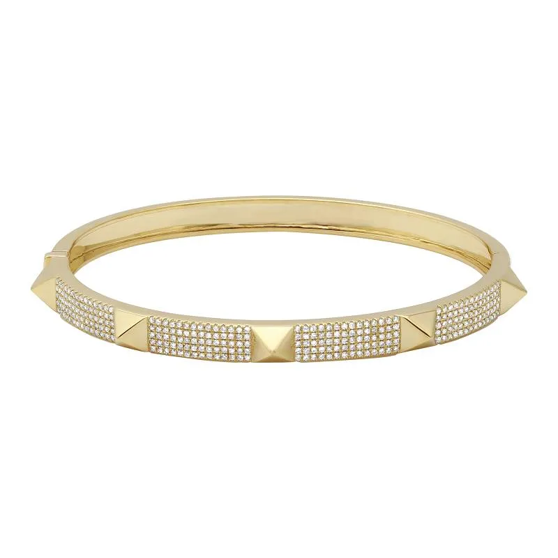 Large Gold Studs Bangle