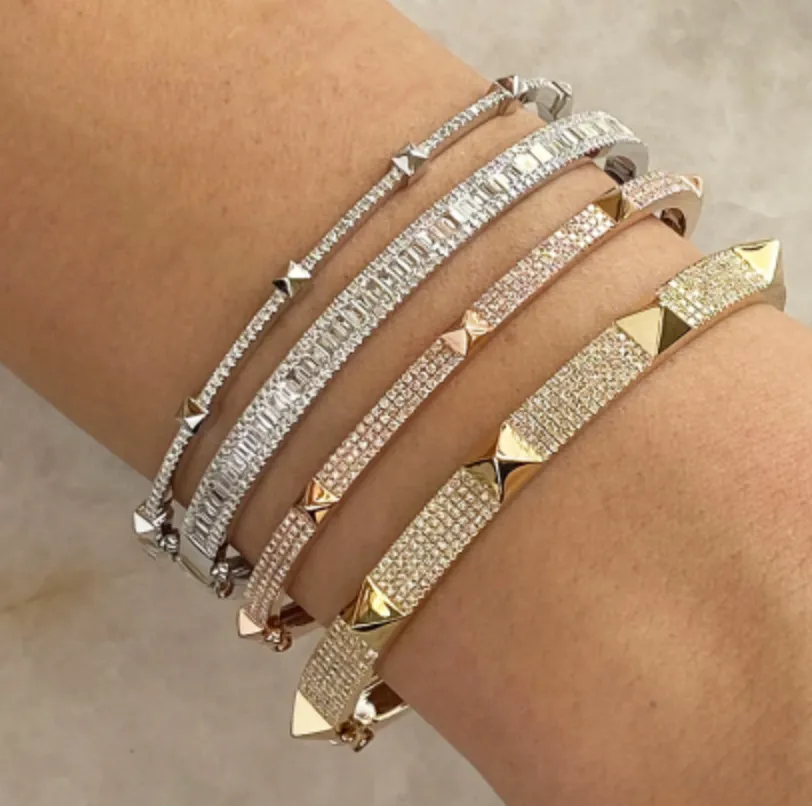 Large Gold Studs Bangle