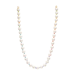 Large White Akoya Pearl Strand with Rainbow Silk - Made to Order