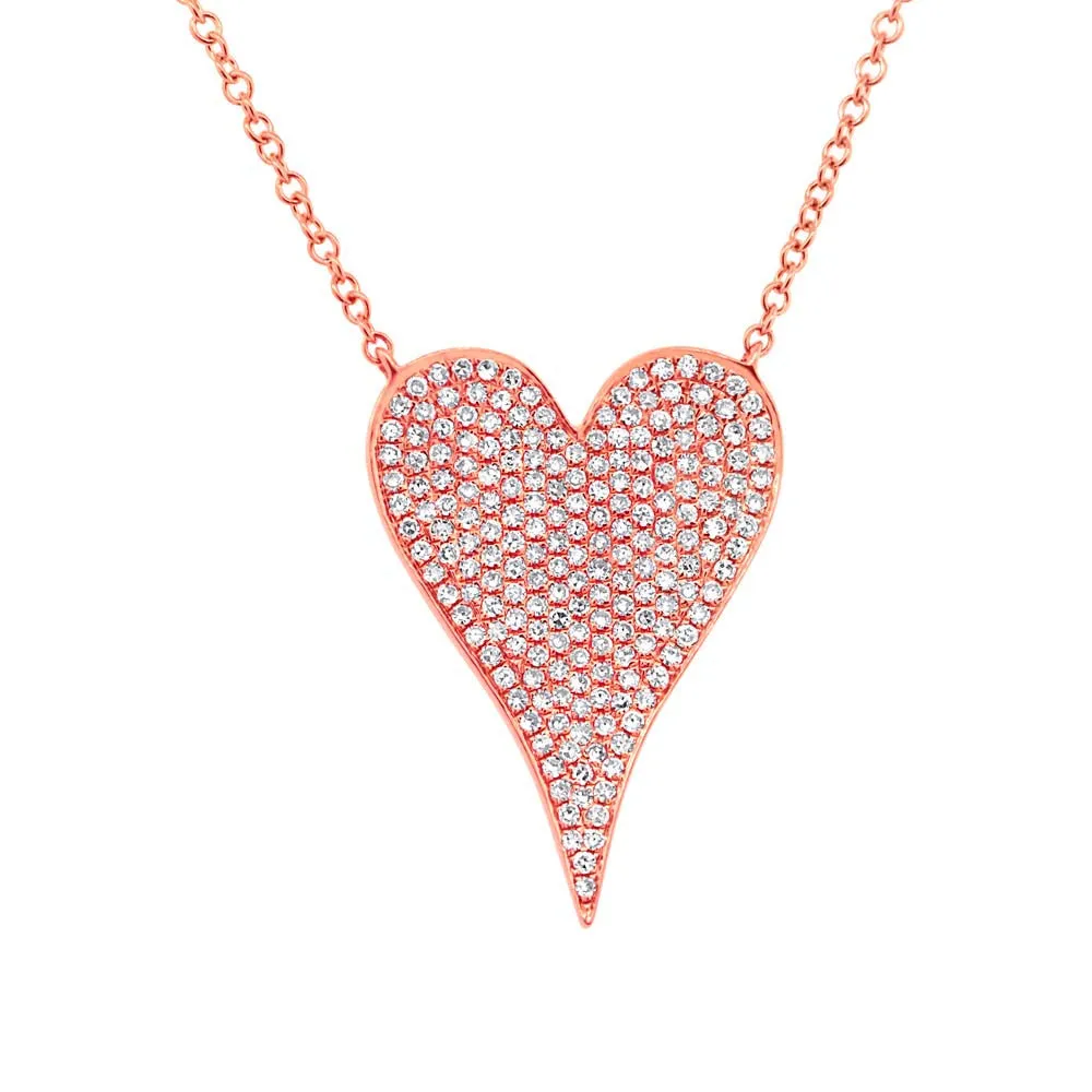 Medium Pave Heart Necklace