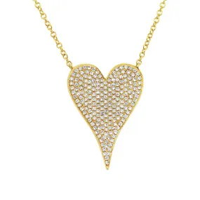 Medium Pave Heart Necklace