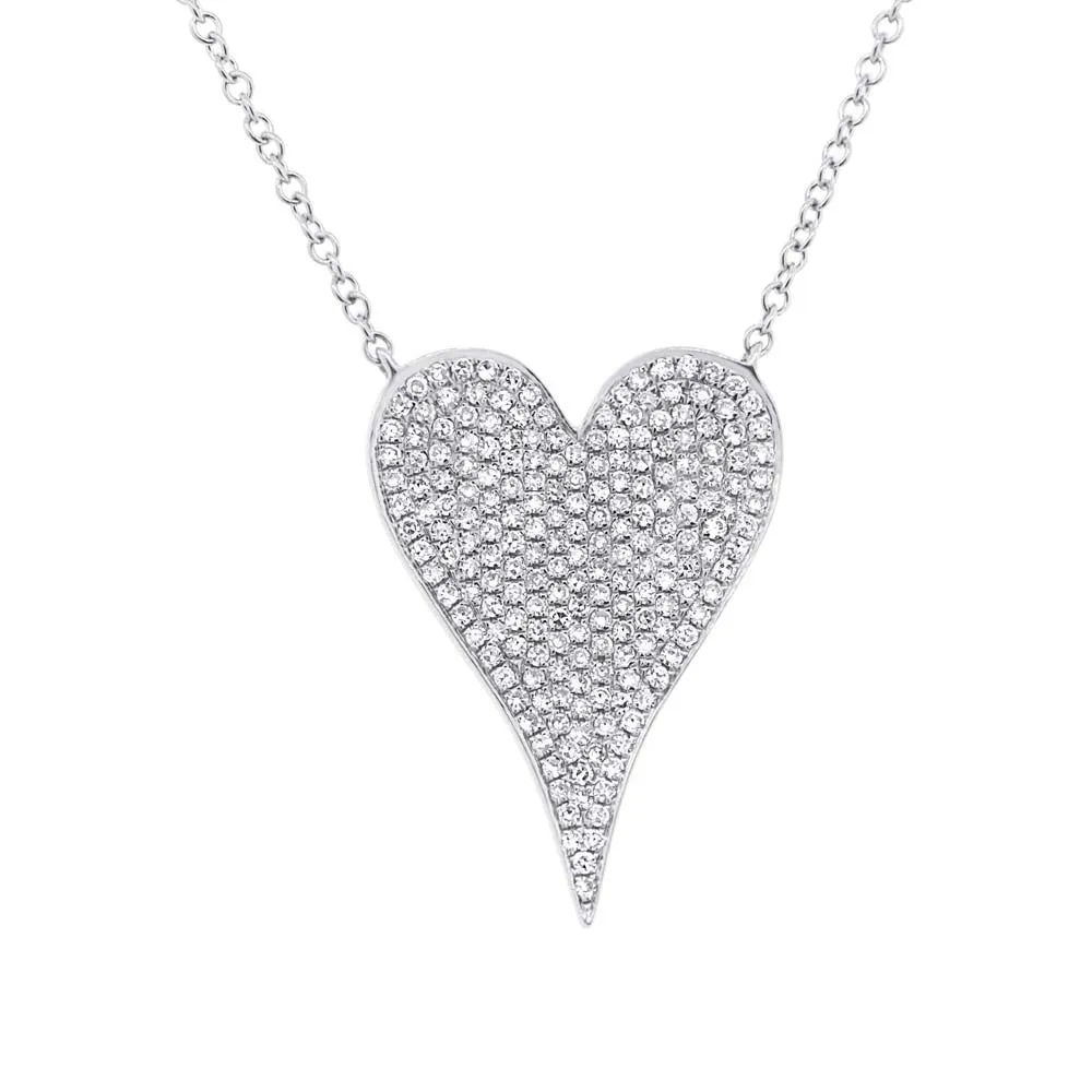 Medium Pave Heart Necklace