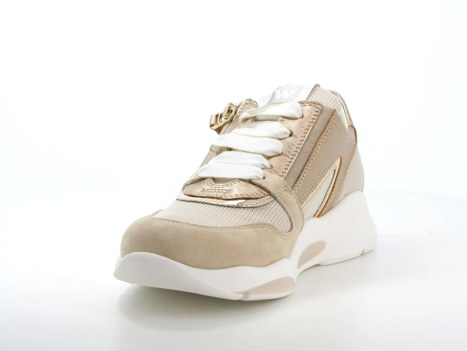 Melluso donna sneakers con zip in pelle e tessuto