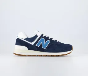 Mens New Balance 574 Dark Navy Blue White Uk Size 6